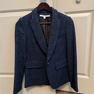 Veronica Beard Blue Plaid Dickey Blazer Size 2